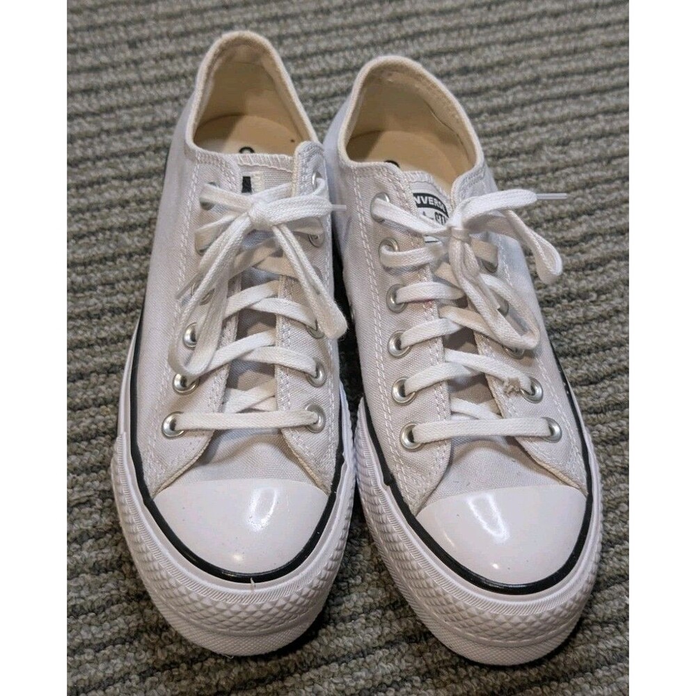 Converse Chuck Taylor All Star Lift Platform Low Top White Canvas Women Size 6.5